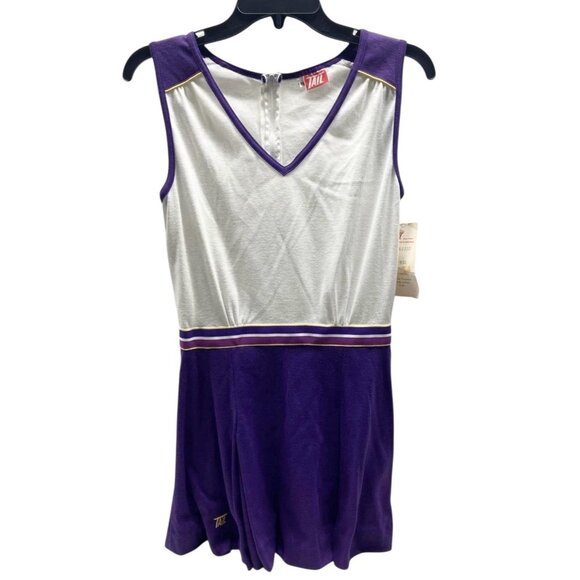 NOS Vintage TAIL Tennis Dress Purple White Zip Back Small Made in USA - Picture 1 of 7